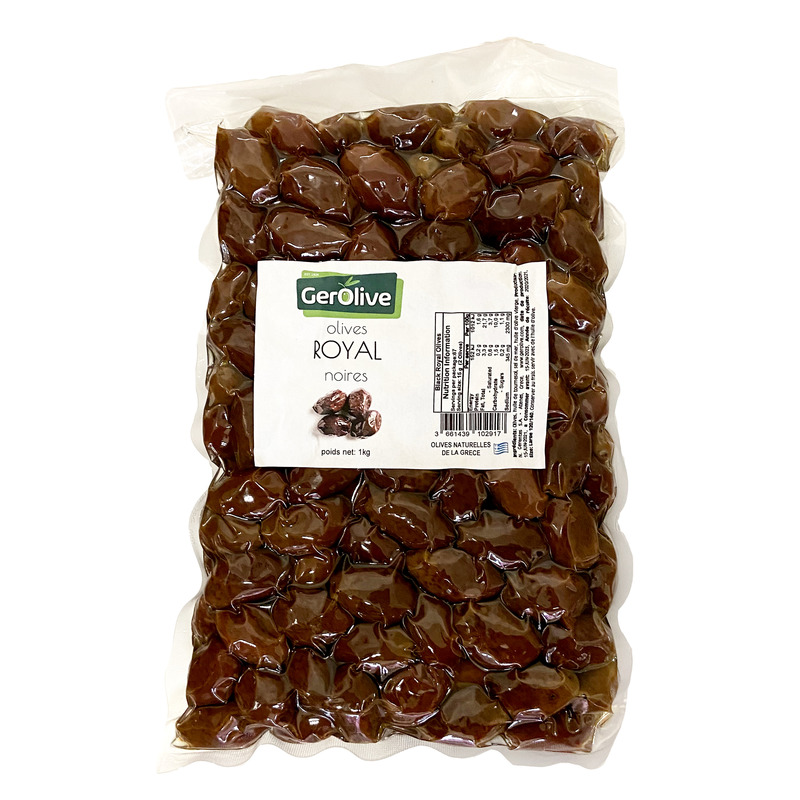 Olive noire royale a/ noyau s/ vide 1kg