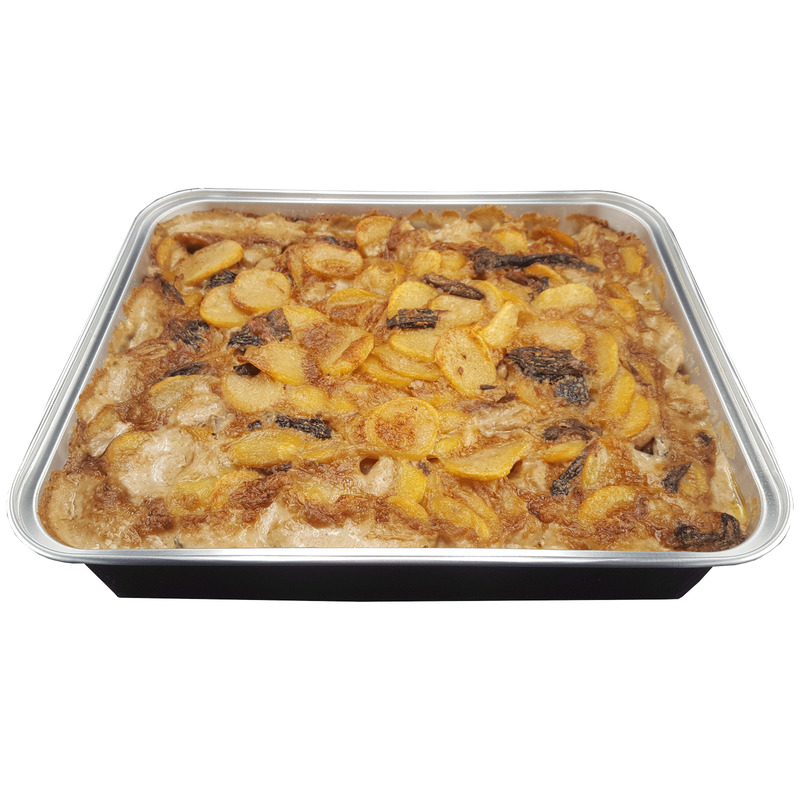 Gratin dauphinois aux cèpes et aux morilles barquette aluminium ±3,4kg