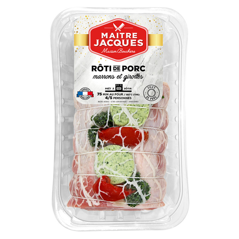 Rôti de porc farci aux marrons et aux girolles ±850g