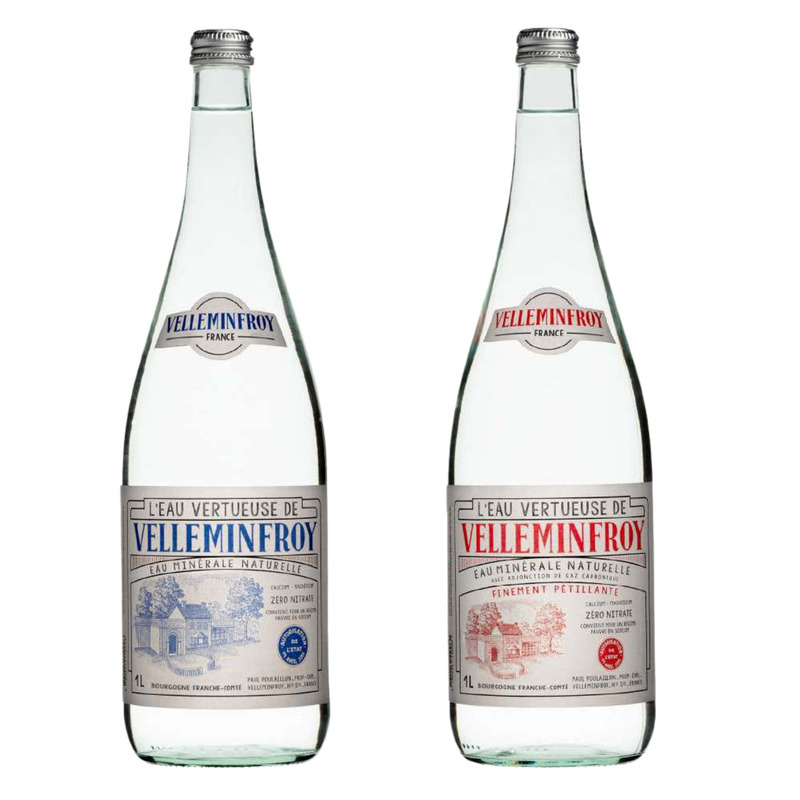 Velleminfroy sparkling water vintage glass bottle 1L