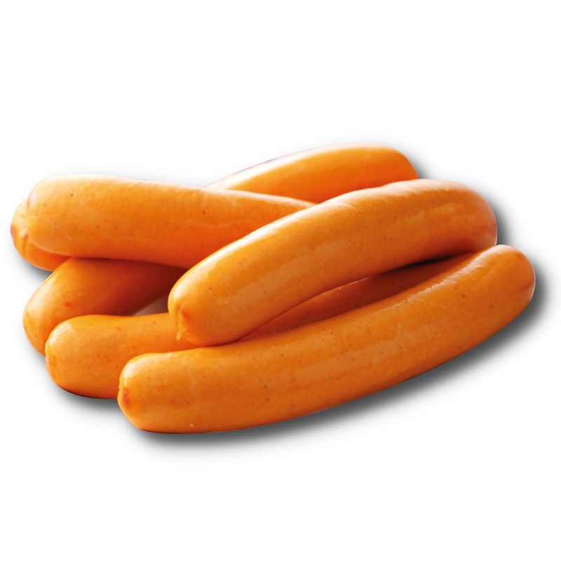 Yellow Frankfurt sausage in natural gut atm.packed 22x75g