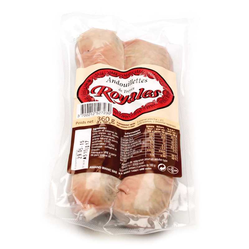 Royal Troyes Andouillette sausages vacuum packed 2x±180g