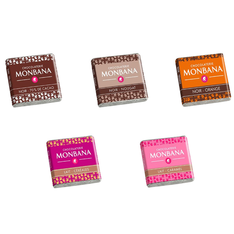 Coffret de carrés de chocolat Pures Origines x50 195g