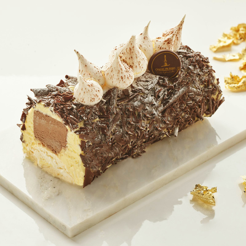 ❆ Bûche glacée Merveilleux 3 chocolats 6-8 parts 500g