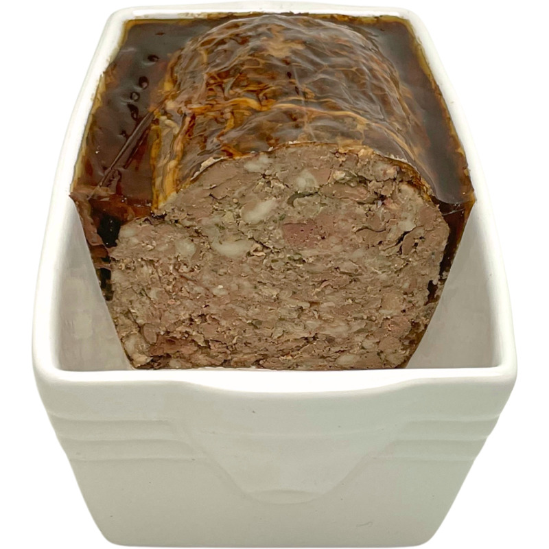 Superior french pork country-style pâté stoneware terrine 2,4kg