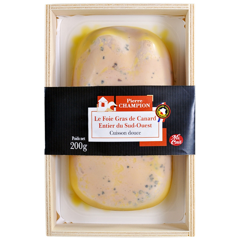 Foie gras de canard IGP Sud-Ouest entier mi-cuit s/ vide 200g