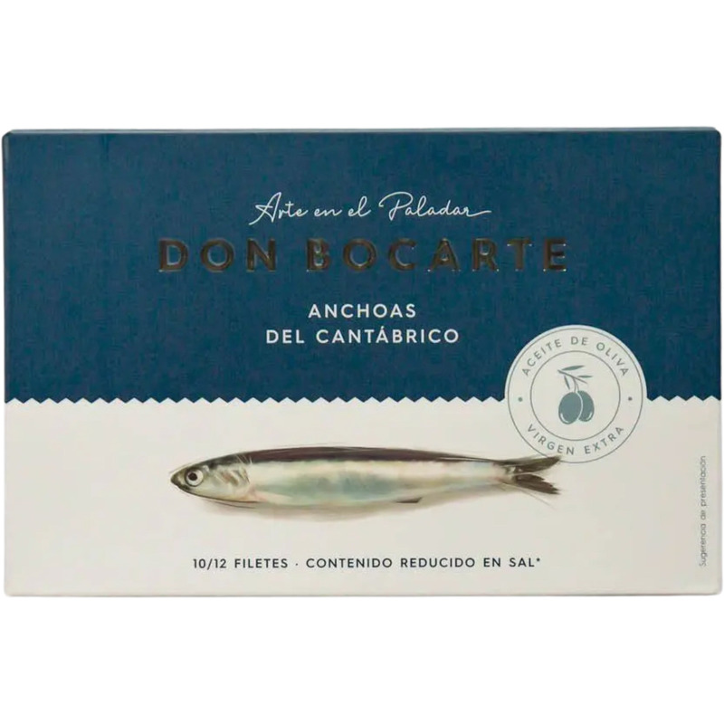 Cantrabria anchovies fillets in extra virgin olive oil x10/12 tin 100g