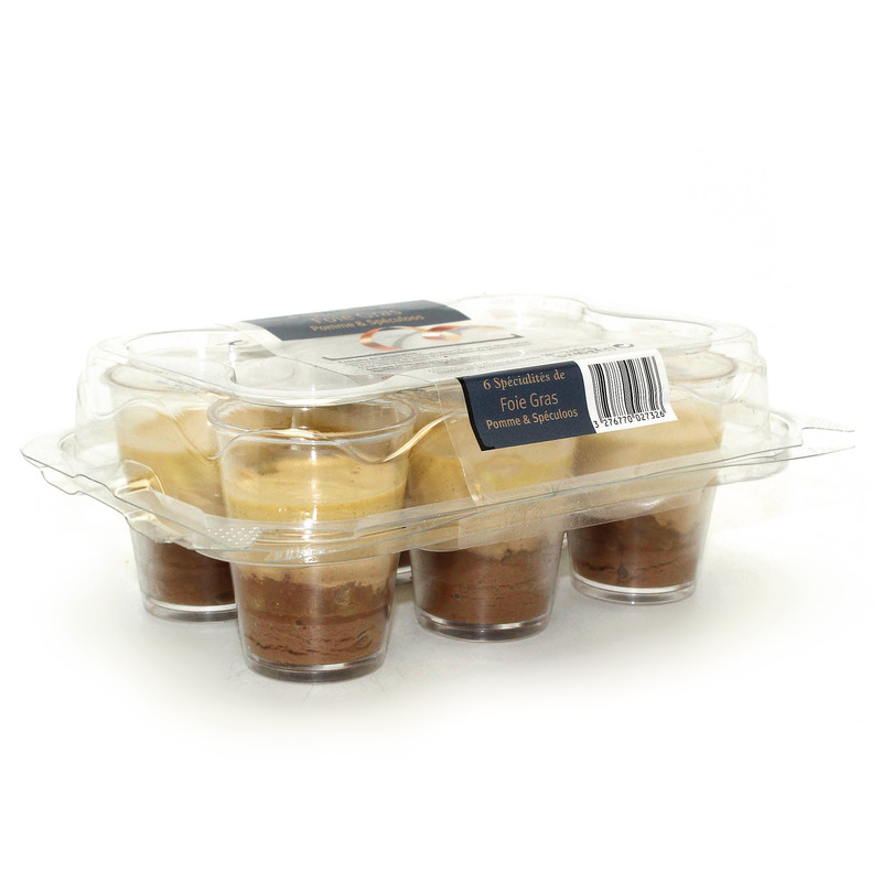Verrine à base de bloc de foie gras de canard pomme et spéculoos 6x40g