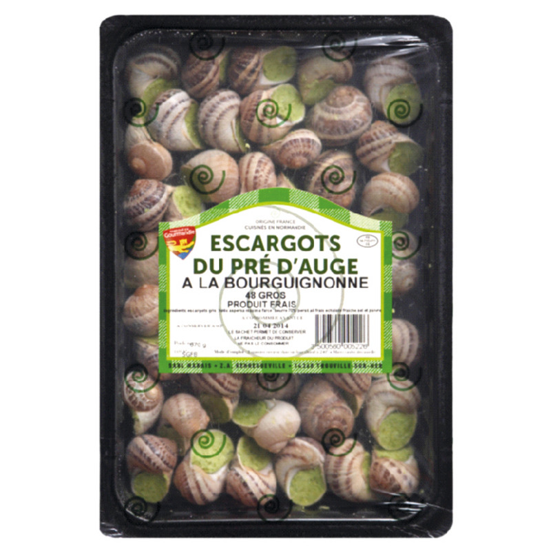 Escargots français du Pré d'Auge farcis à la bourguignonne belle grosseur x48 440g