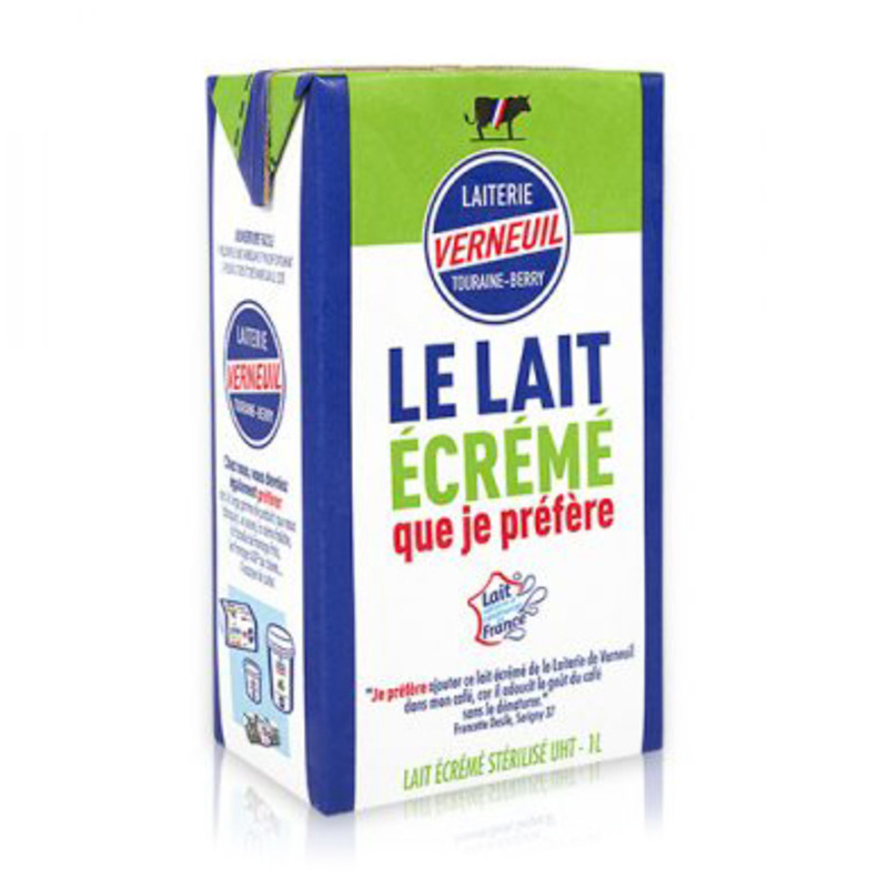 UHT skimmed milk french origin 1L