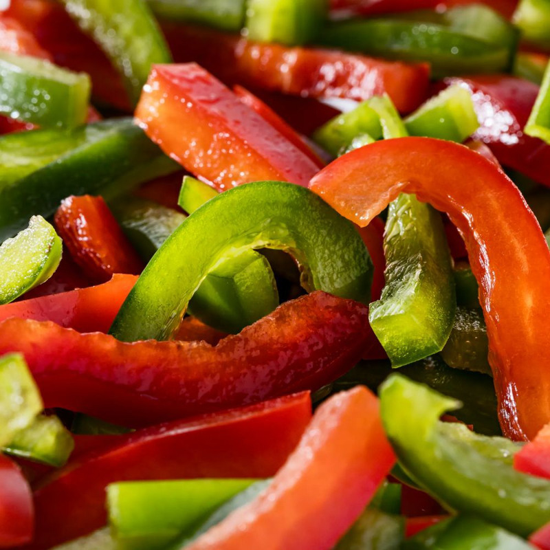 ❆ Duo of red and green pepper cut into strips 2.5kg