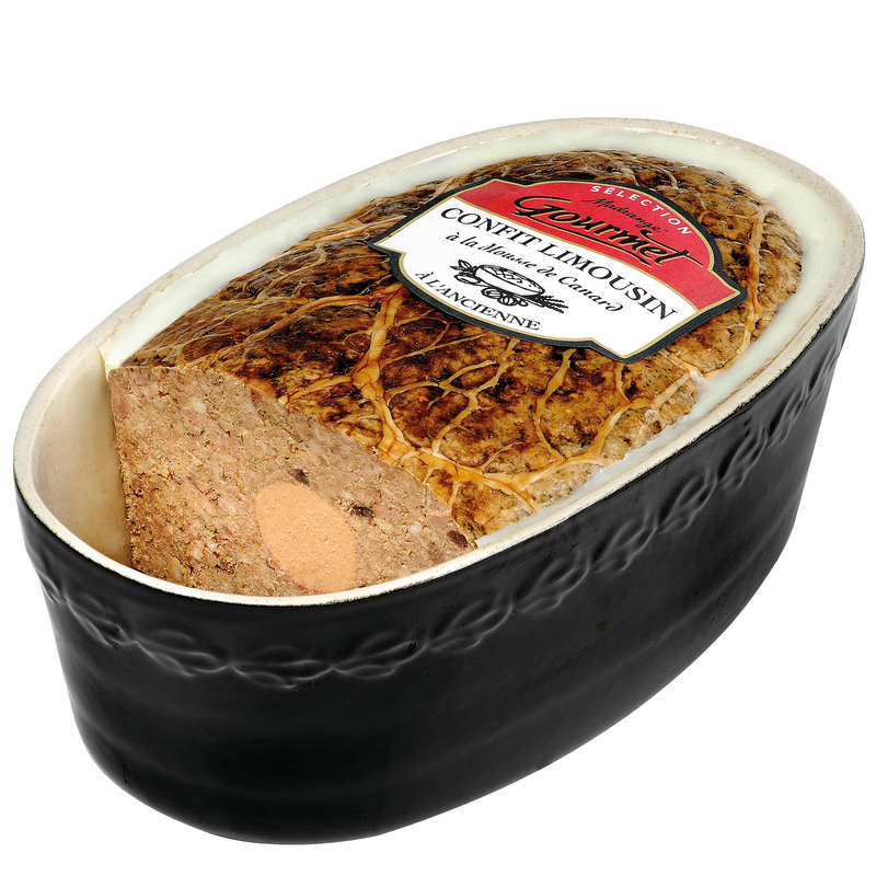 Confit du Limousin médaillon de mousse de canard Sélection Gourmet terrine grès 2,5kg