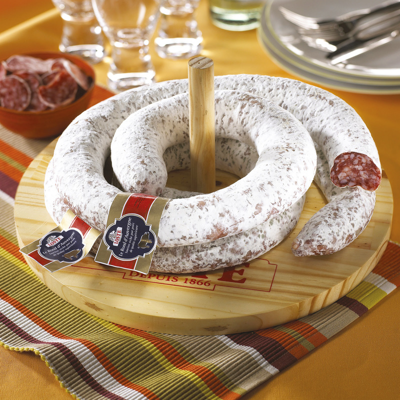 Dried sausage Le rond d'Auvergne round french pork ±1.3kg