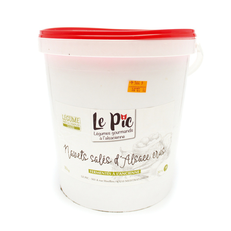 Navet salé d'Alsace cru fermenté à l'ancienne seau 10kg