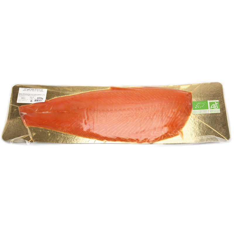 Saumon fumé Atlantique BIO tranché machine s/ peau 0,9/1,3kg