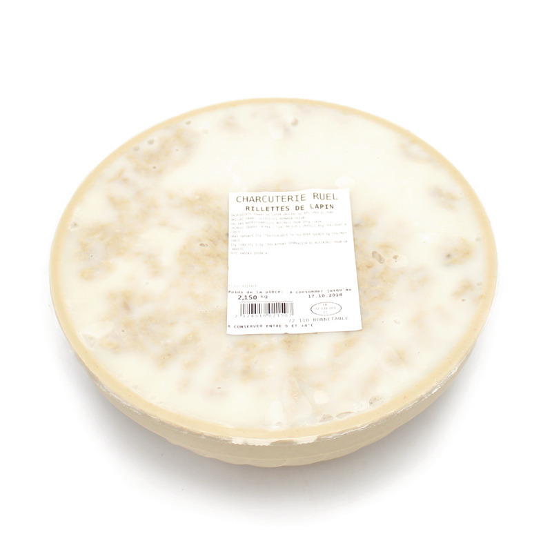 Rillettes artisanales de lapin 60% pasteurisées 2kg