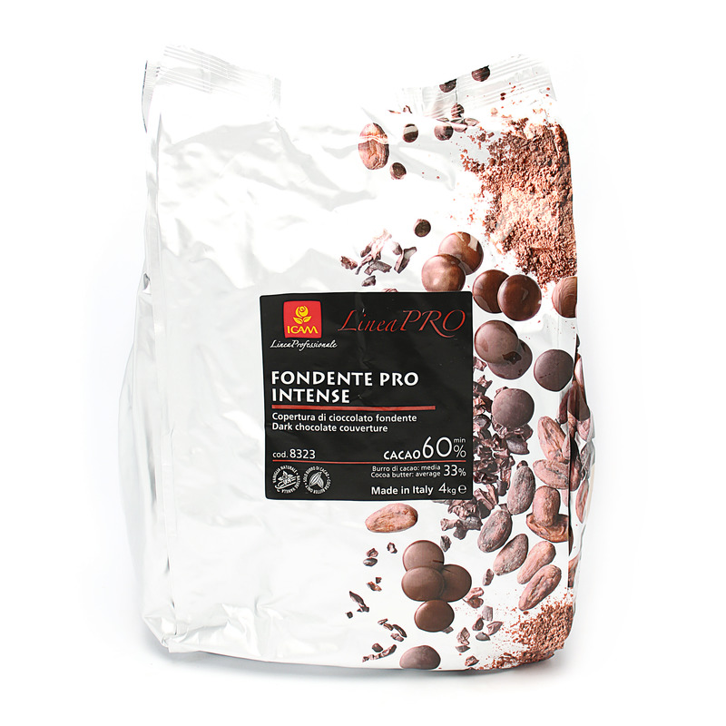 Chocolat de couverture noir intense 60% drops 4kg
