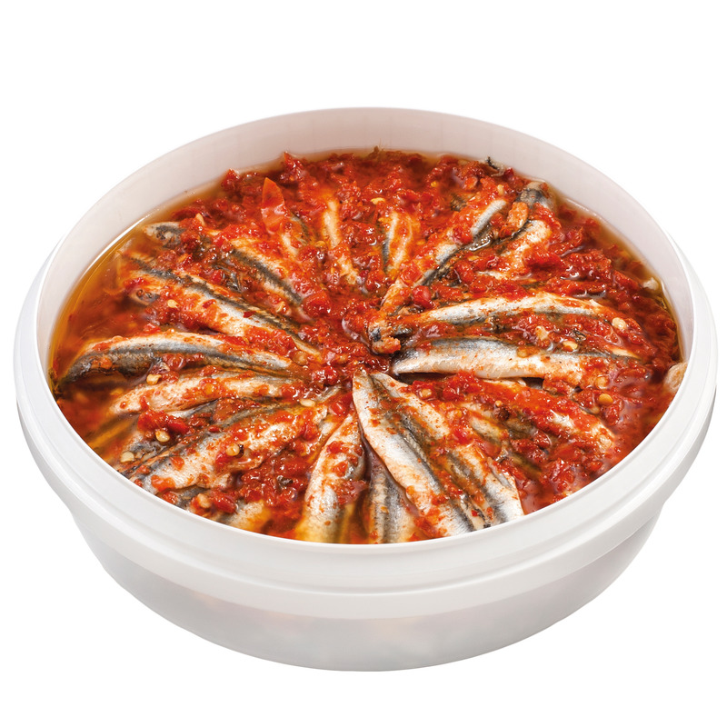 Oriental marinated anchovies bucket 1kg