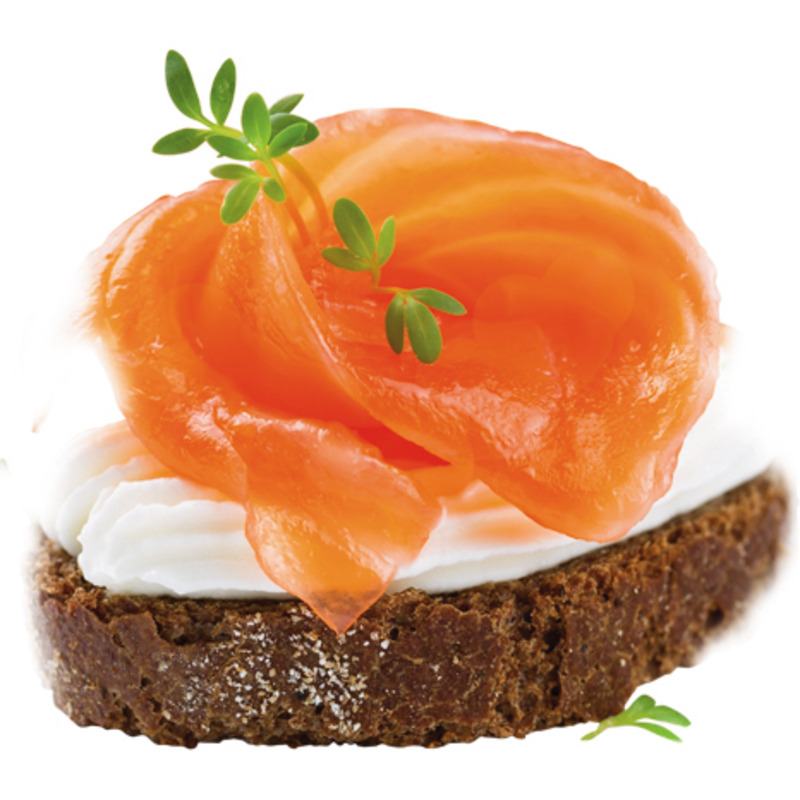 Atlantic smoked salmon machine little slices 15/20g tray 300g