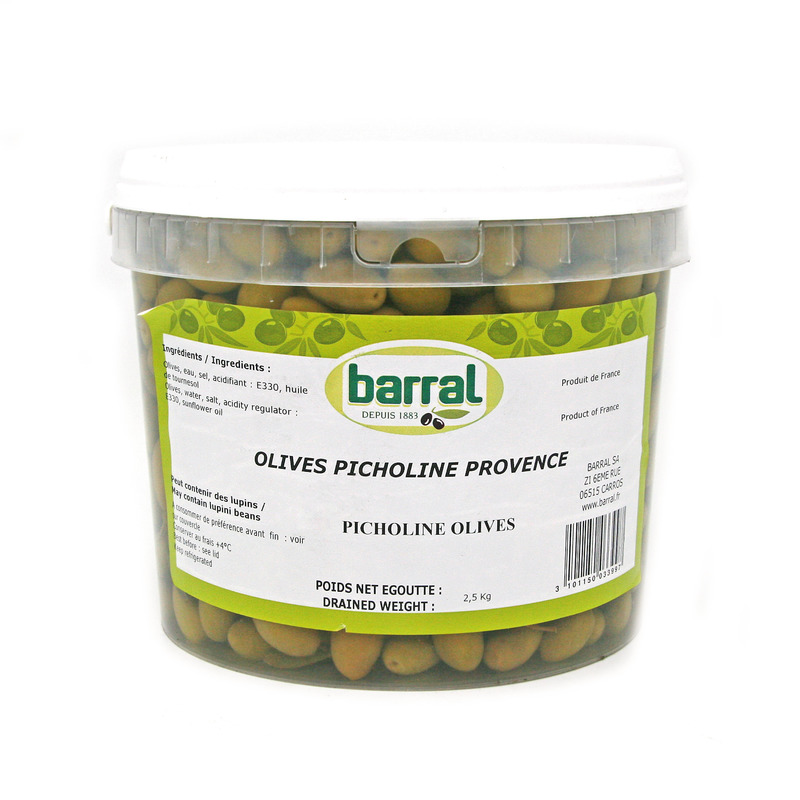 Whole Picholine green olives 2.5kg