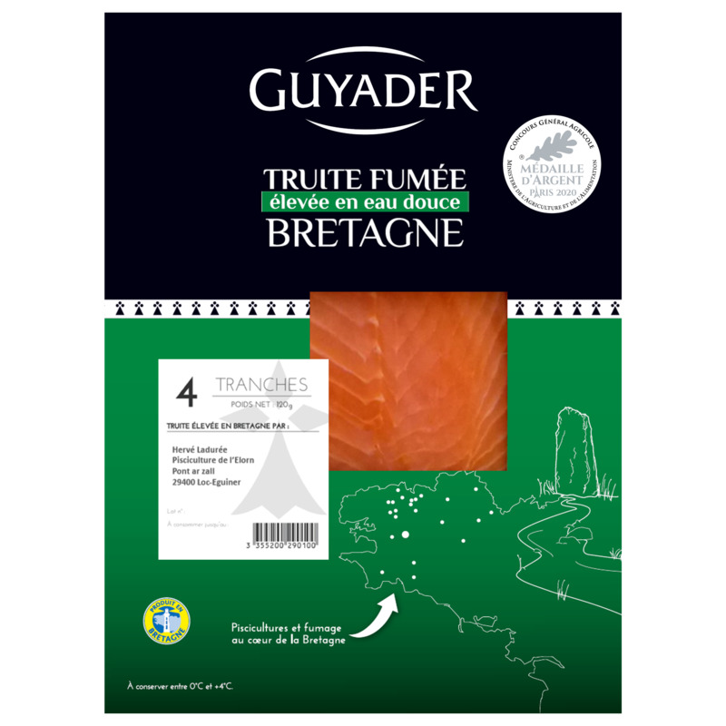 Machine-sliced breton smoked trout 4 slices 120g