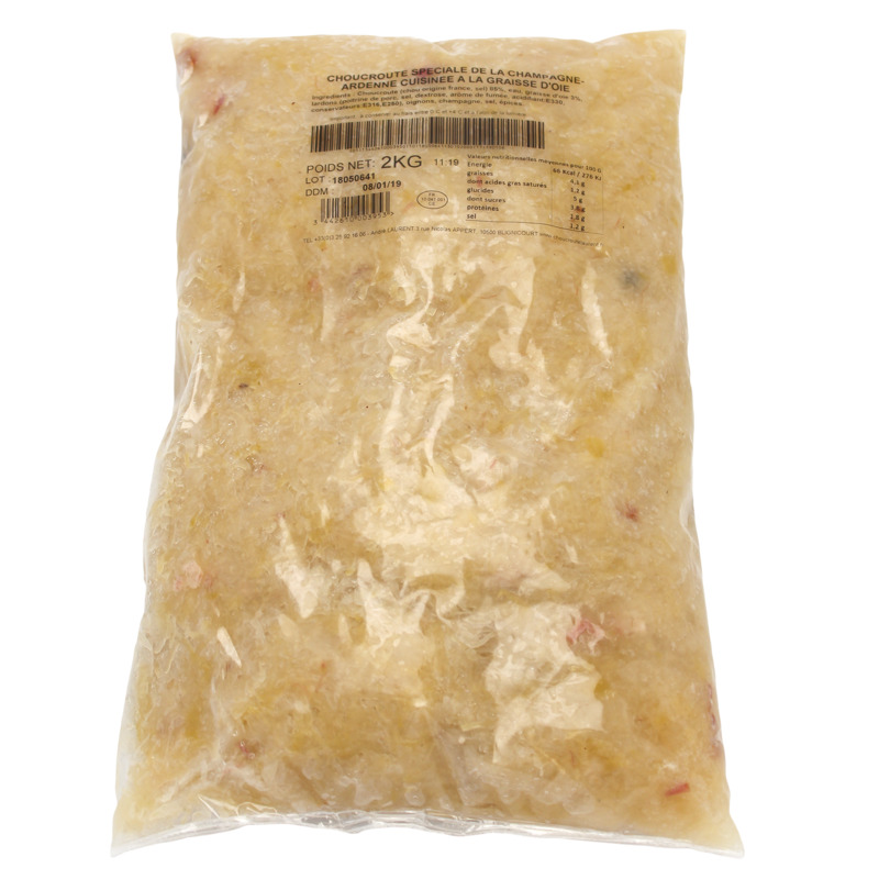 Choucroute cuisinée de Champagne-Ardenne à la graisse d'oie Label Rouge 2kg