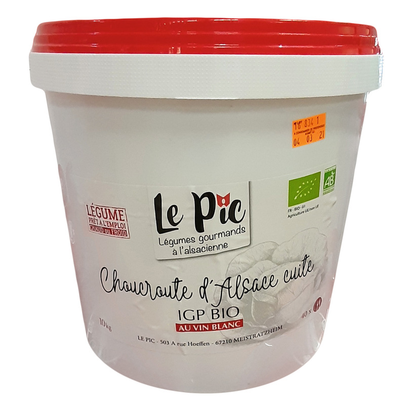 Choucroute d'Alsace IGP BIO cuite au vin blanc seau 10kg