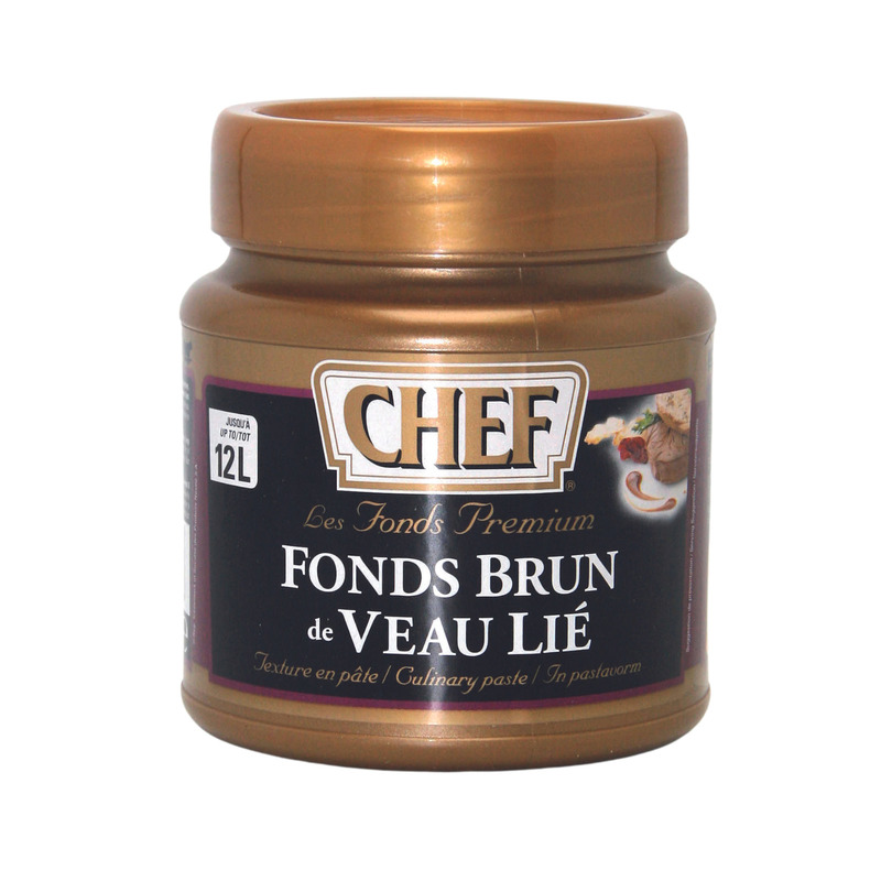 Concentré CHEF Premium - fond de veau, légèrement pâteux, foncé, pour 8-15  L, 640 g, Pe-dose