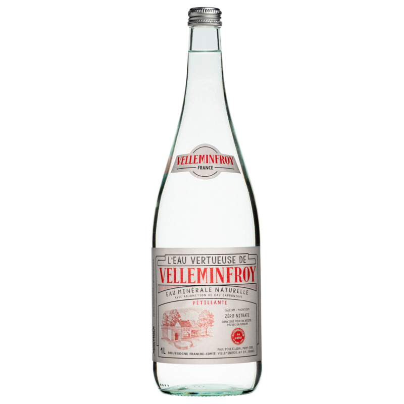 Velleminfroy sparkling water vintage glass bottle 1L