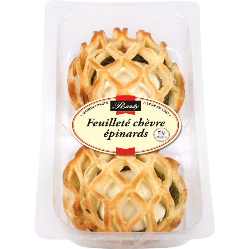 Goat's cheese and spinach puff pastries 2x120g