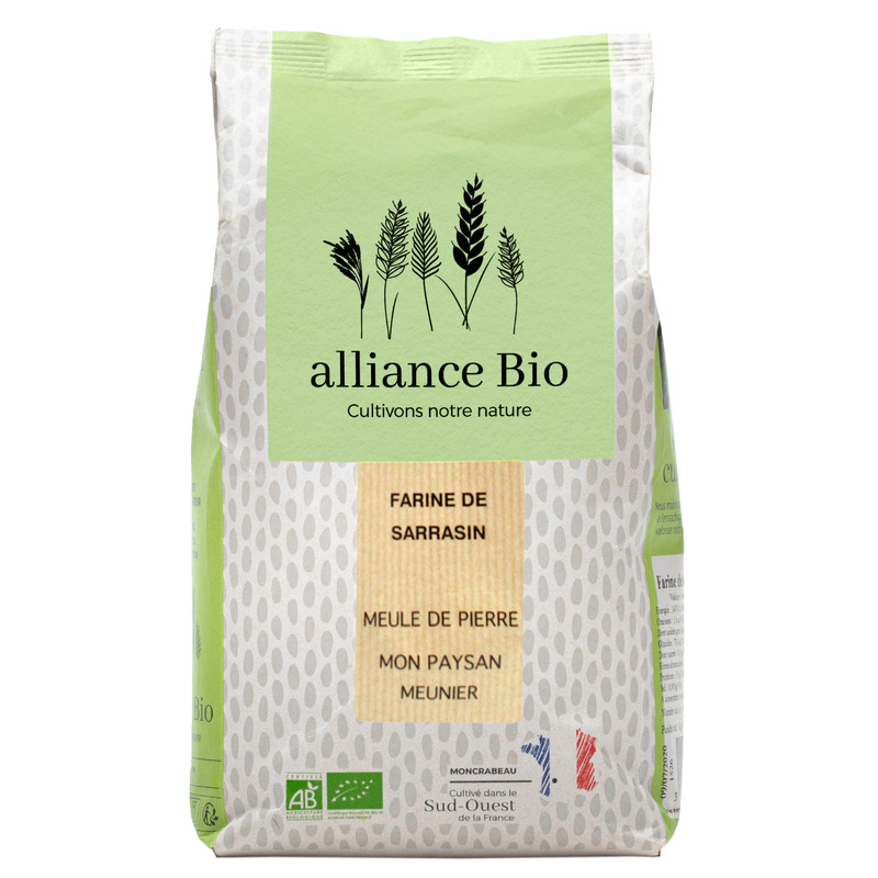Organic french millstone sarrasin flour T110 kraft bag 1kg