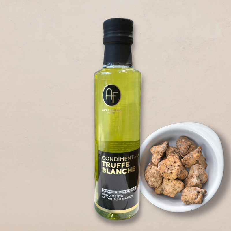 Huile d'olive vierge extra aromatisée truffe noire avec morceaux