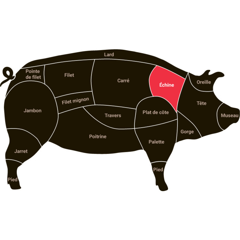 Côtes d'échine de porc français s/ vide ±450g ⚖