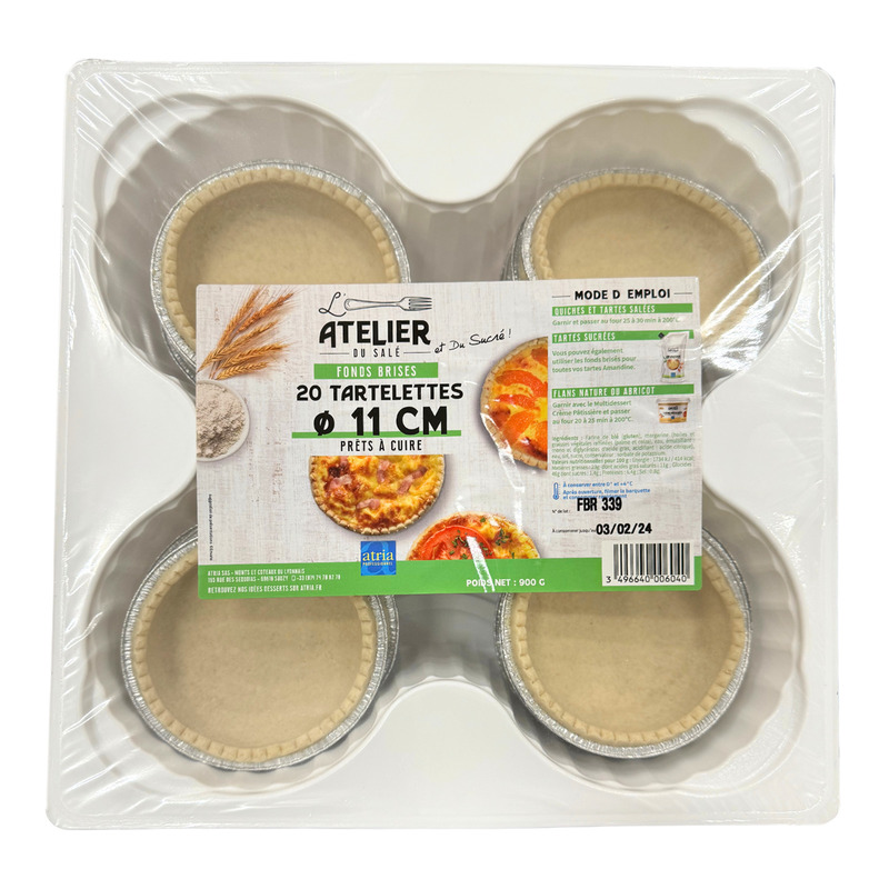 Fond de tarte brisée 11cm x20