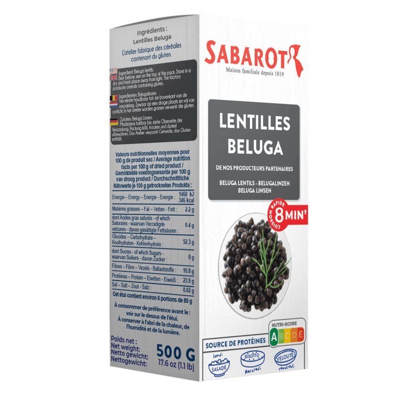 Lentille Beluga noire carton 500g