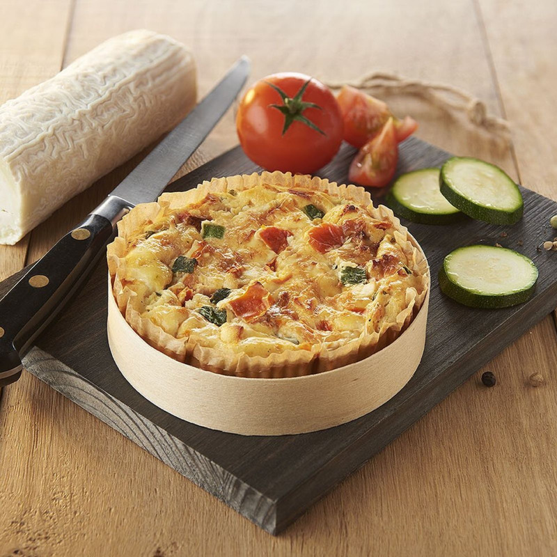 Coeur de tarte courgette tomate chèvre boîte en bois 6x200g