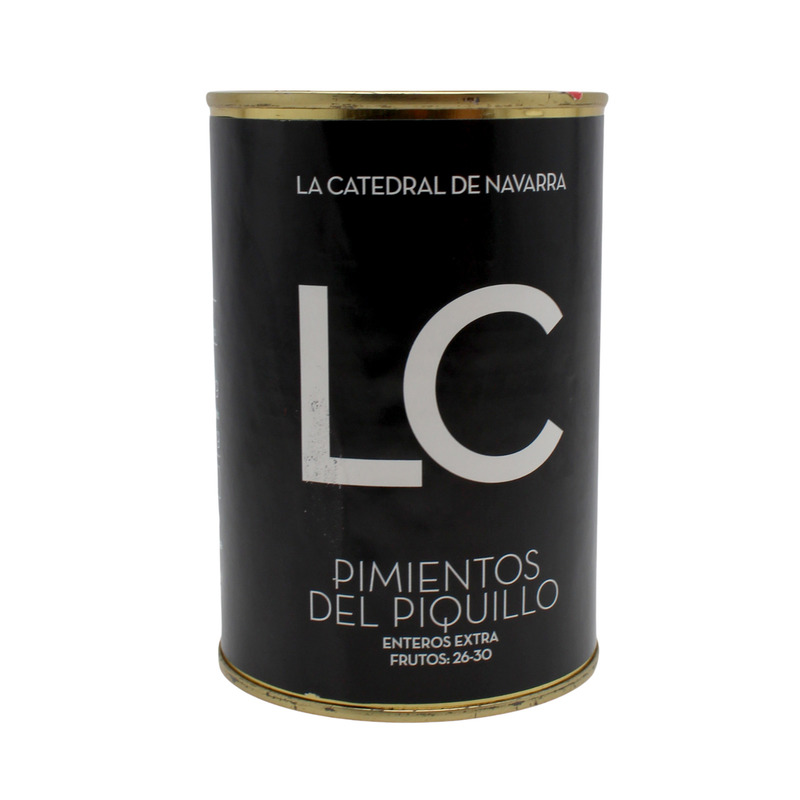 Piquillos de Lodosa AOP grillés pelés au naturel rangés main 26/30 boîte 390g