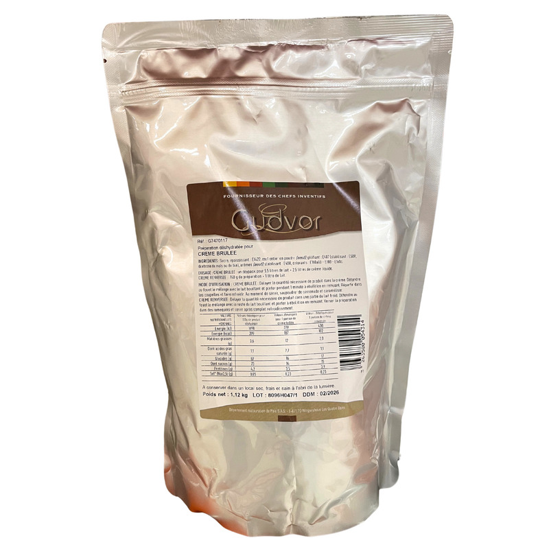 Préparation pour crème brûlée ou crème renversée 8L doypack 1,12kg