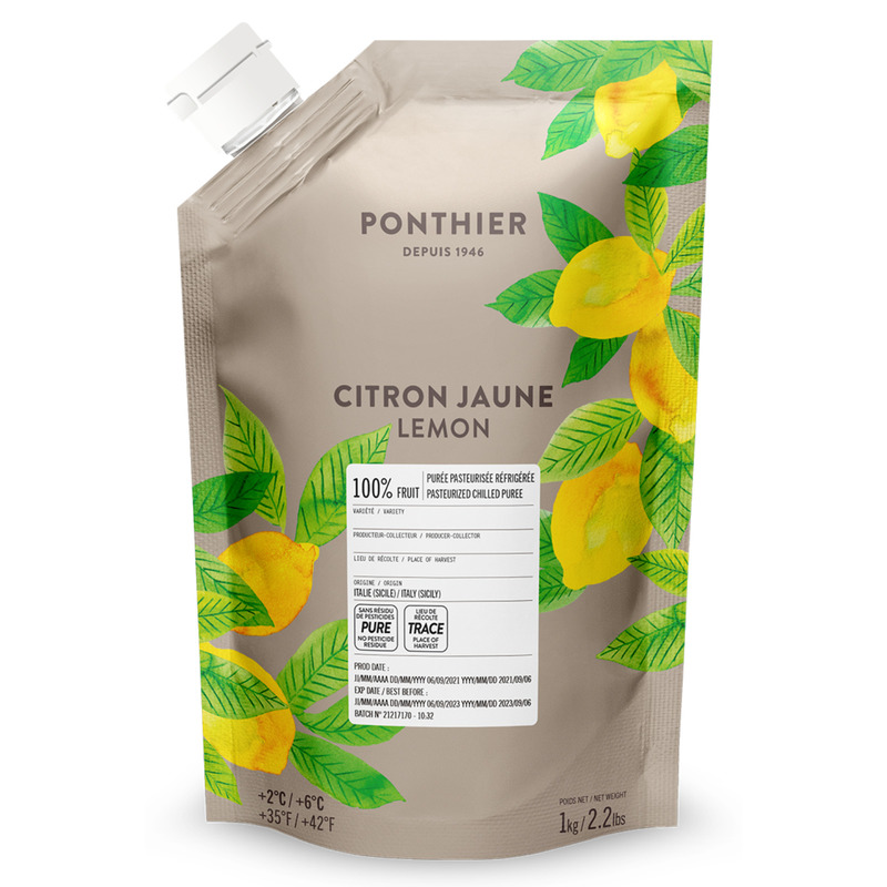 Purée de citron jaune frais 100% doypack 1kg