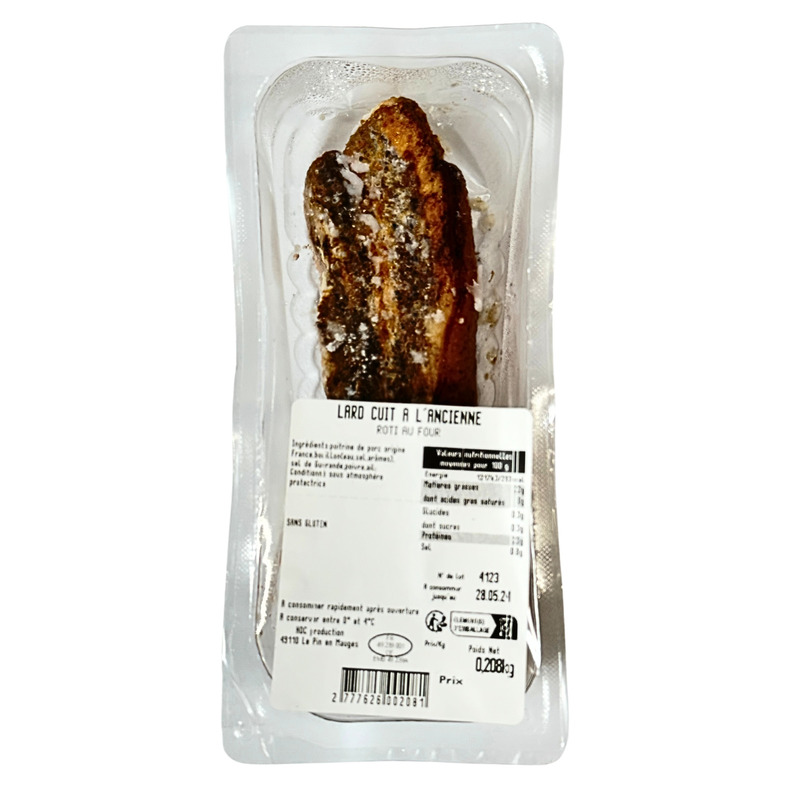 Lard cuit à l'ancienne rôti au four LPF ±150g