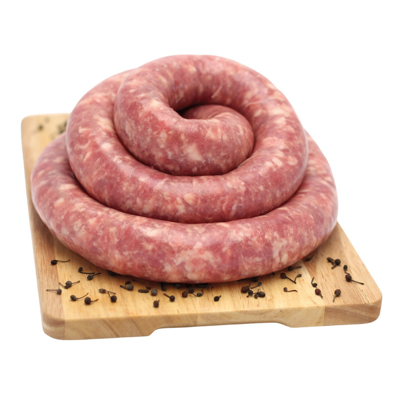 Curled superior Toulouse large sausage knife chopped LPF natural gut atm.packed ±1.6kg