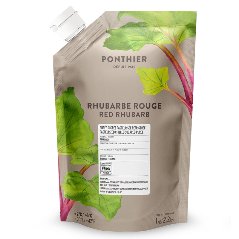 Purée de rhubarbe rouge frais doypack 1kg