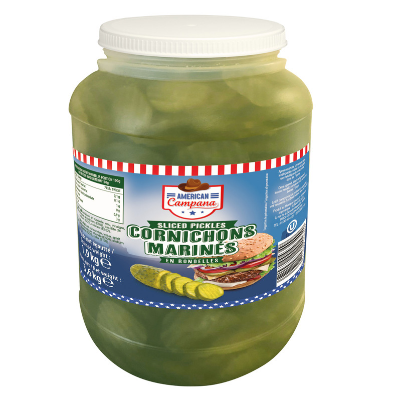 Pickled gherkins with dill slices can 3.6kg