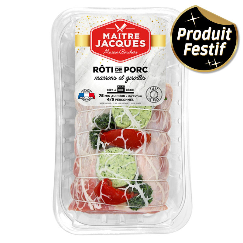 Rôti de porc farci aux marrons et aux girolles ±850g