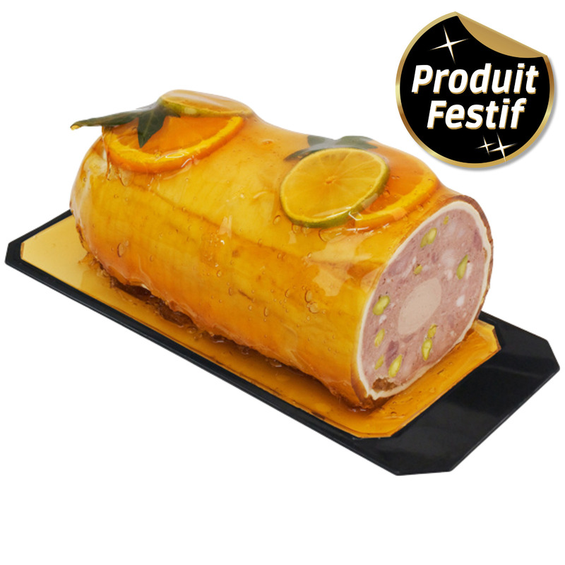 Capon ballotine with pistachios 2% black tray ±3.3kg