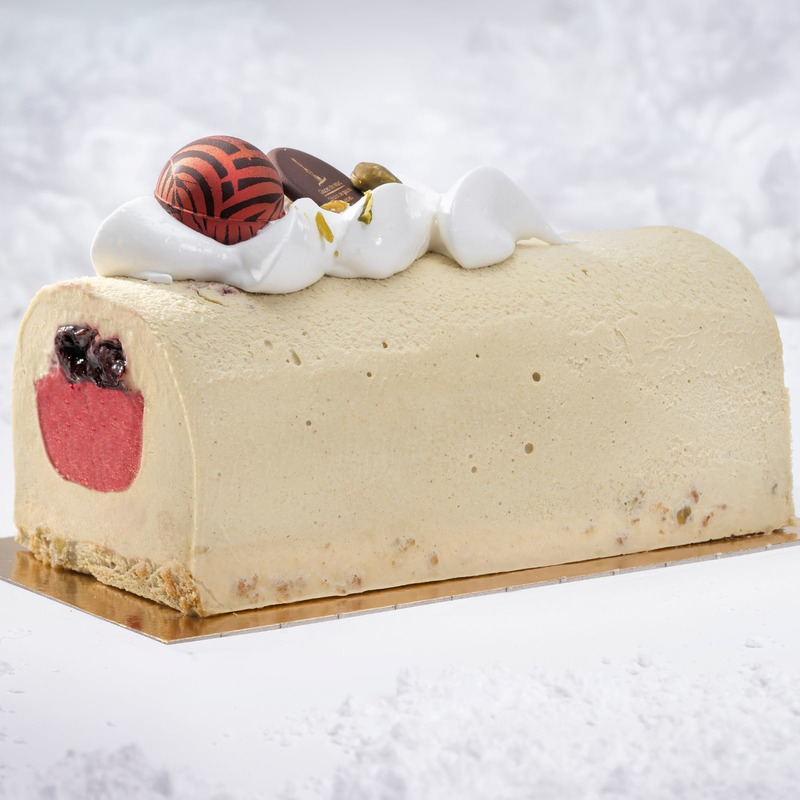 ❆ Pistachio raspberry ice cream buche 6/8 portions 730g