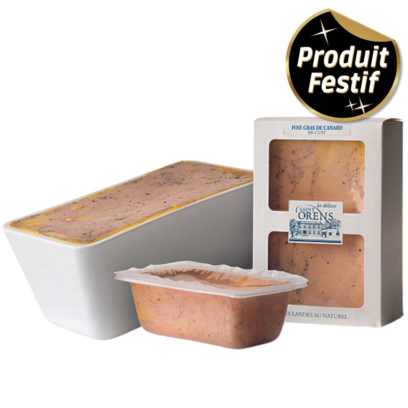 Foie gras de canard français entier mi-cuit au sauternes produit à la ferme terrine 1,1kg