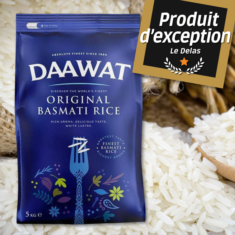 Riz basmati de l'Himalaya maturé 12 mois sac 5kg