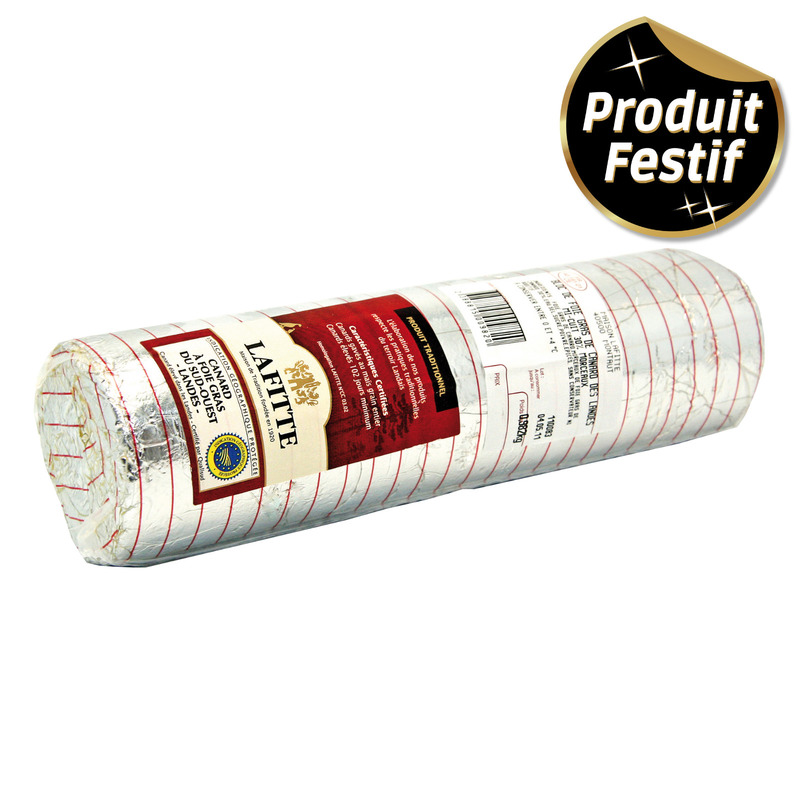Bloc de foie gras de canard IGP Sud-Ouest mi-cuit 30% morceaux s/ vide ±900g