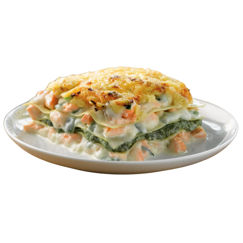 2 salmons spinach lasagna aluminum tray 3kg